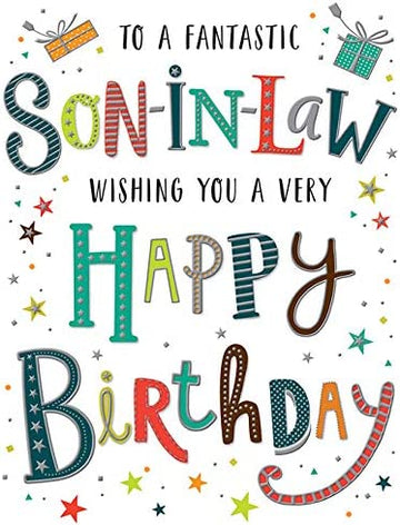 Modern Birthday Card Son in Law - 8 x 6 inches - Regal Publishing